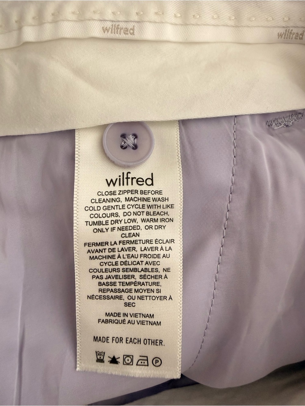 Wilfred Effortless Pant Lilac Linen Blend Wide Leg Trouser Size 4 Pants - Picture 6 of 6